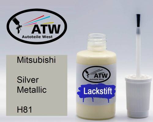 Mitsubishi, Silver Metallic, H81: 20ml Lackstift, von ATW Autoteile West.